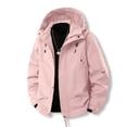 thumbnail image 4 of Men's Casual Loose Waterproof Windbreaker - Hooded Jacket, Pink, XXL, 4 of 5
