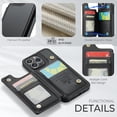 thumbnail image 3 of for iPhone 15 Pro Case with Card Holder, Wallet Case for Women Men with RFID Blocking, Durable Leather Kickstand Magnetic Clasp Shockproof Phone Case for iPhone 15 Pro, 3 of 9