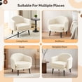thumbnail image 2 of Ktaxon Accent Chair, Teddy Velvet Deep Seat Armchair with Wood Legs, Comfy Sinlge sofa for Living Room, Bedroom, Reading Nook Teddy White, 2 of 12