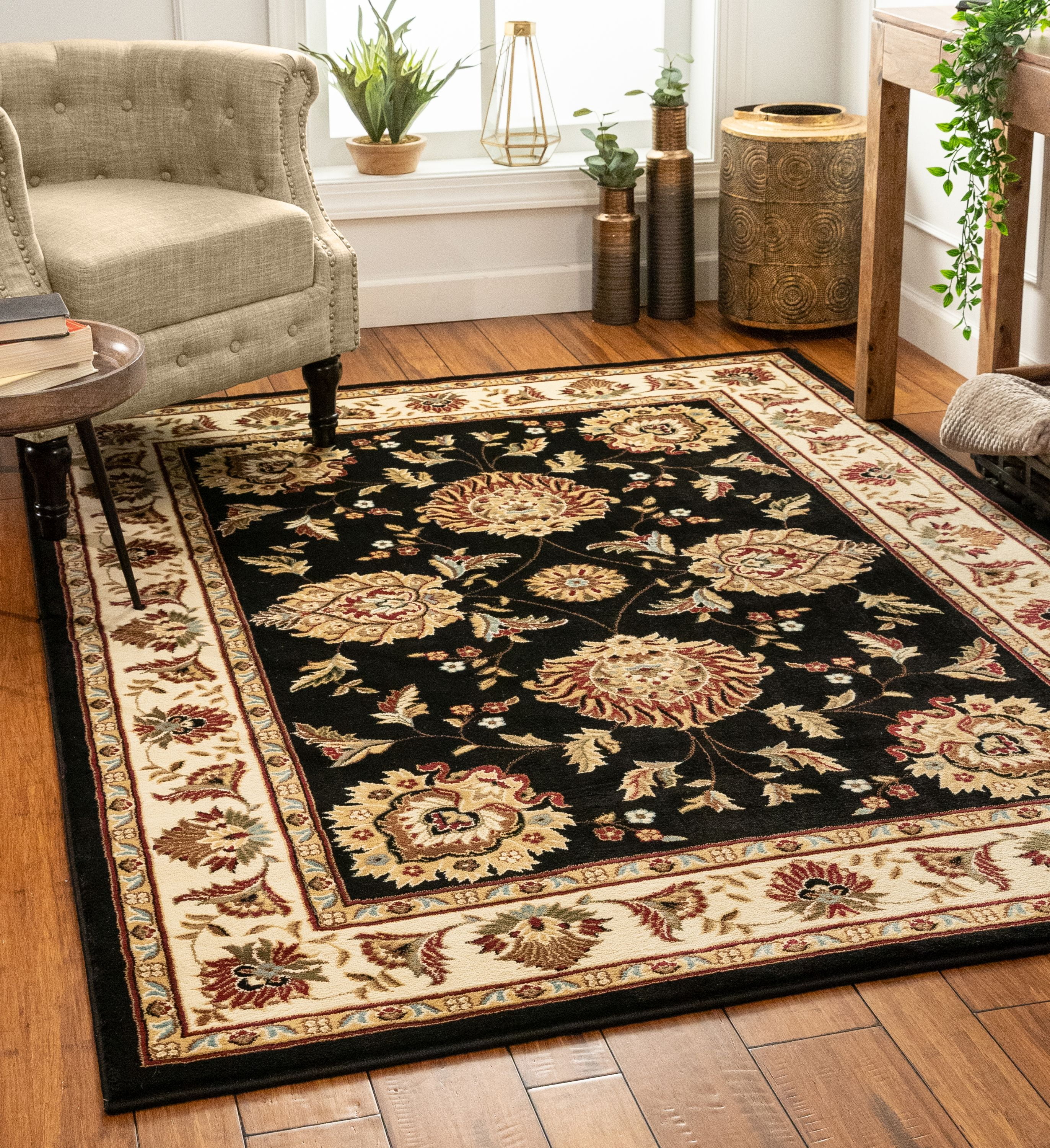 Well Woven Timeless Abbasi Black Traditional Area Rug 9'2" X 12'6