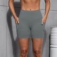 thumbnail image 6 of AKOEE High Waist Leggings for Women Shorts Workout Biker Yoga Tight Shorts with Pockets Stretch Gym Clothes (L, Gray), 6 of 7