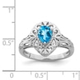 thumbnail image 2 of Primal Silver Sterling Silver Rhodium Sky Blue Topaz Teardrop Ring, 2 of 4