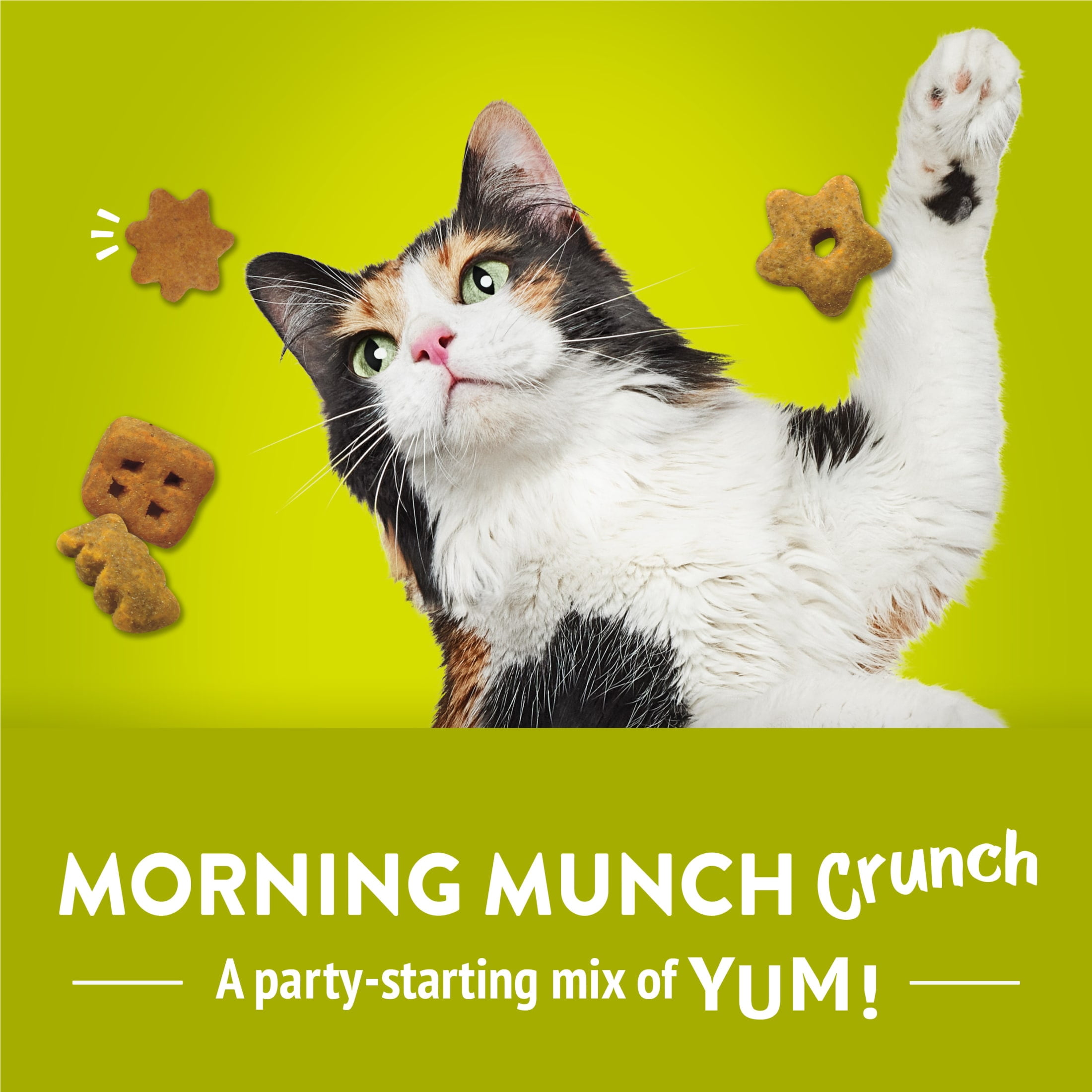 (2 pack) Purina Friskies Party Mix Morning Munch Crunch Egg, Bacon, & Cheese Flavor Crunchy Treats for Cats, 30 oz Canister