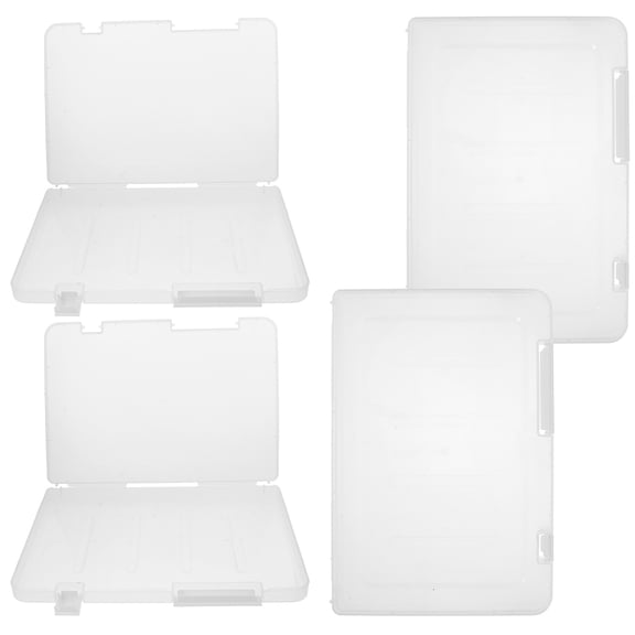 Hemobllo 4Pcs Clear A5 Document Box Plastic Storage Container with Lid for Office and Kitchen