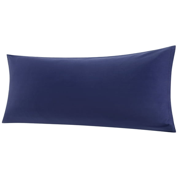Funda de Almohada de 100% Algodón, Funda Almohada con Cierre de Cremallera Suave Transpirable para el Cuerpo , Funda para Almohada Larga para Dormitorio Hotel, Azul Marino 51x152cm