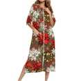 thumbnail image 4 of Nightgowns for Women,Short Sleeve Button Up Pajamas for Women Clothing Sleepshirts Night Gown with Pockets Multicolor A S, 4 of 7