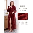 thumbnail image 3 of LOFIR Womens Fleece Robe - Comfy Warm Plush Long Bathrobes for Women, Ladies Sleepwear (L/XL, Wine Red), 3 of 9