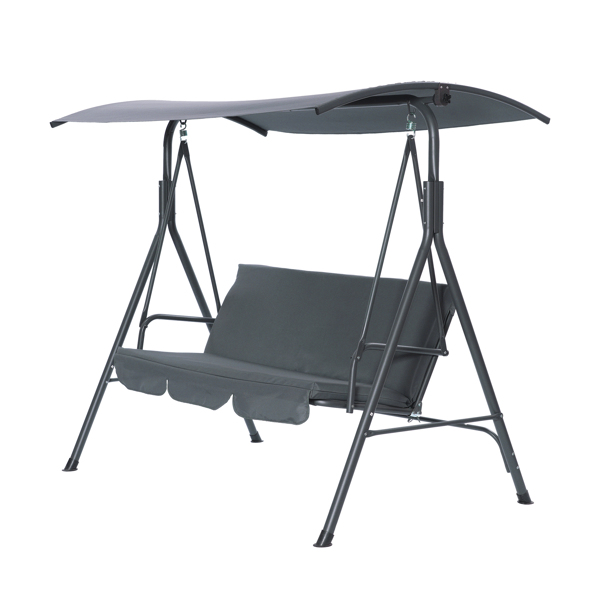 3Person Patio Glider Swing Chair With Stand, Porch Lawn Swing With