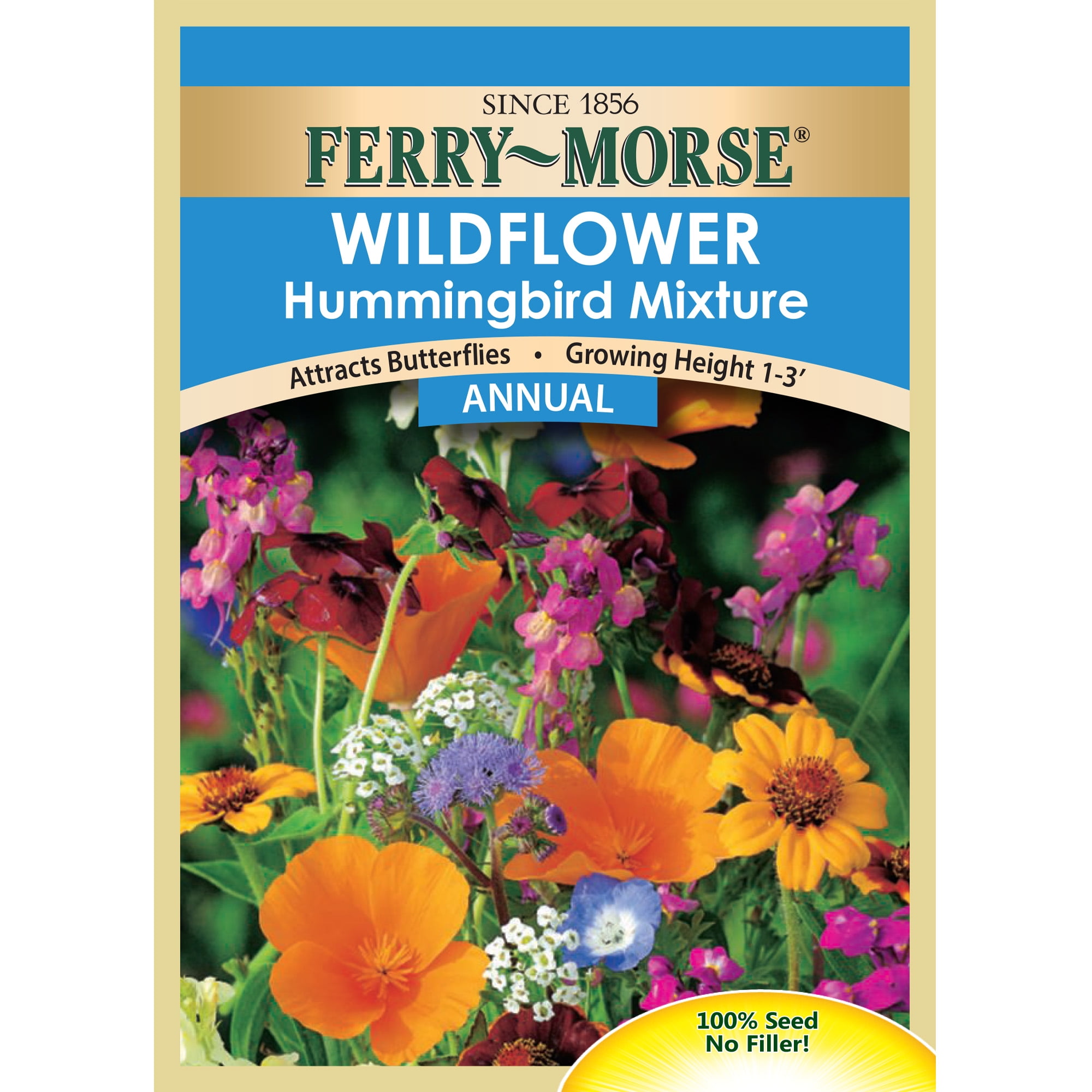 FerryMorse Wildflower Hummingbird Mixture Flower Seeds (1 Pack) Seed