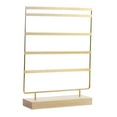 thumbnail image 5 of Segolike 5 Tier Earring Organizer Stand, Wooden Base, Display Rack, Jewelry Holder Organizer for Store, Tradeshow, Photography Dresser Golden, 5 of 8