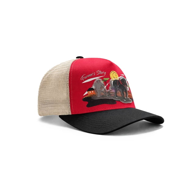 KNITE Gorra Trucker Harvest black Diseño Agro Farmer Harvest Ajustable