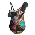 thumbnail image 2 of Gir Invader Zim One-Piece Swimsuit for Girls Adjustable One Shoulder Ruffled Swimwear Summer Beach Kids Bathing Suits Sizes 6-12Y, 2 of 7
