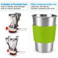 thumbnail image 4 of Odoland Utensilios de Cocina para Acampar Estufa Mosquetón Soporte para Recipiente Trípode y Taza de Acero Inoxidable, Soporte para Tanque, Kit de Cuchara para Tenedor para Mochileros, Acampar al Aire, 4 of 5