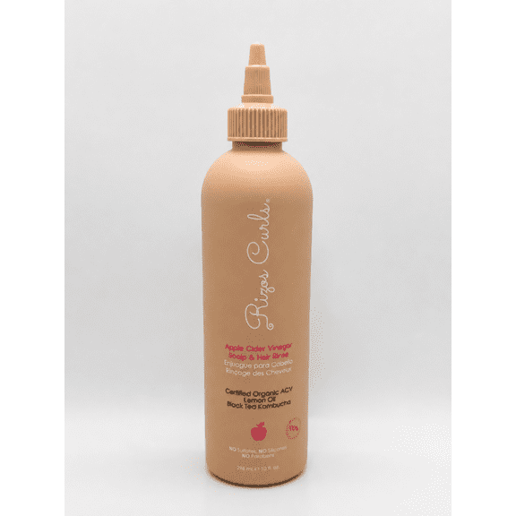 Rizos Curls Apple Cider Vinegar Scalp & Hair Rinse, Clarifies to Remove Product Buildup, Balance Oils, Revive Hair & Scalp, Enhances Softness & Shine, 10 oz