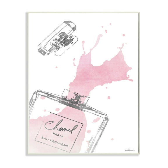 Stupell Industries Fashion Designer Perfume Silver Pink Watercolor Wall Plaque by Amanda Greenwood