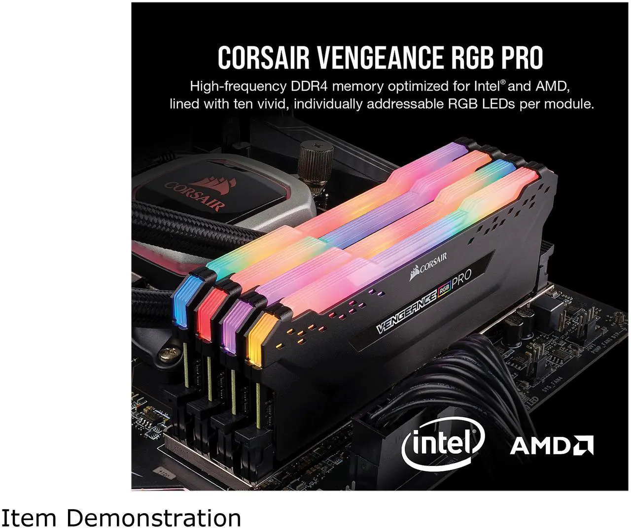 CORSAIR Vengeance RGB Pro 16GB (2 x 8GB) 288-Pin PC RAM DDR4 3200