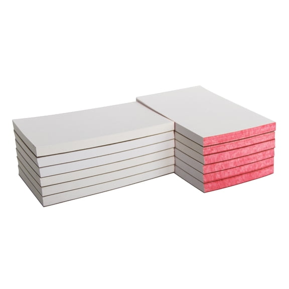 School Smart Scratch Pad with Chipboard Back, 3 X 5 in, 100 Sheets, White, Pack of 12