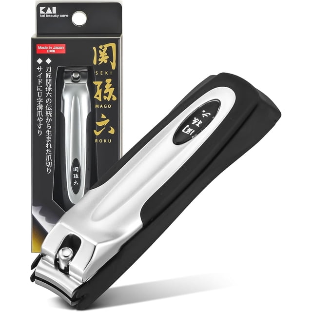 Cortauñas KAI de acero inoxidable con lima lateral para uñas, Japón