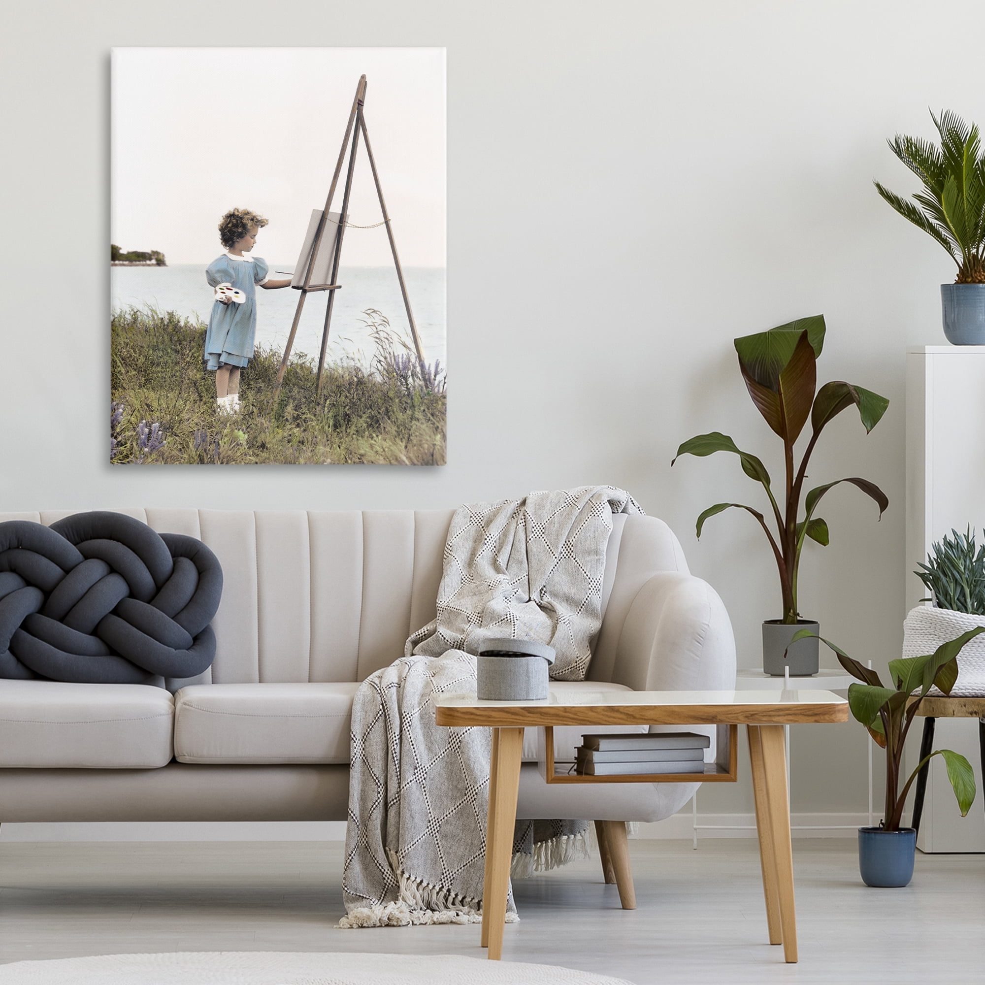 Stupell Industries Child Painting on Easel Canvas Wall Art, design by Kendra Dew