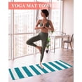 thumbnail image 2 of Teal Striped Yoga Towel for Hot Yoga Non Slip, Simple Art Vertical Stripe Farmhouse Yoga Mat Towel Absorbent Yoga Sweat Towels Microfiber Hot Yoga Blanket for Bikram Pilates 26"x74", 2 of 7