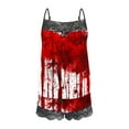 thumbnail image 5 of Tnhcen Halloween Women’s 2-Piece Sexy Pajama Sets Lace Splicing Print Sleeveless Sling Tank Shorts Snug Nightwear Homewear S-2XL, 5 of 5