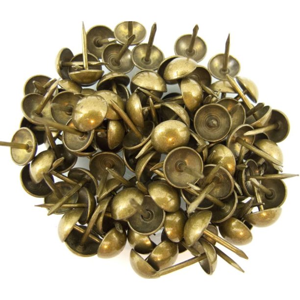 Codllyne Natural French Nail Tacks Antique Brass 100pk, Antique Brass