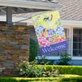 thumbnail image 3 of Welcome Floral Hummingbird Outdoor House Flag 28" x 40", 3 of 7