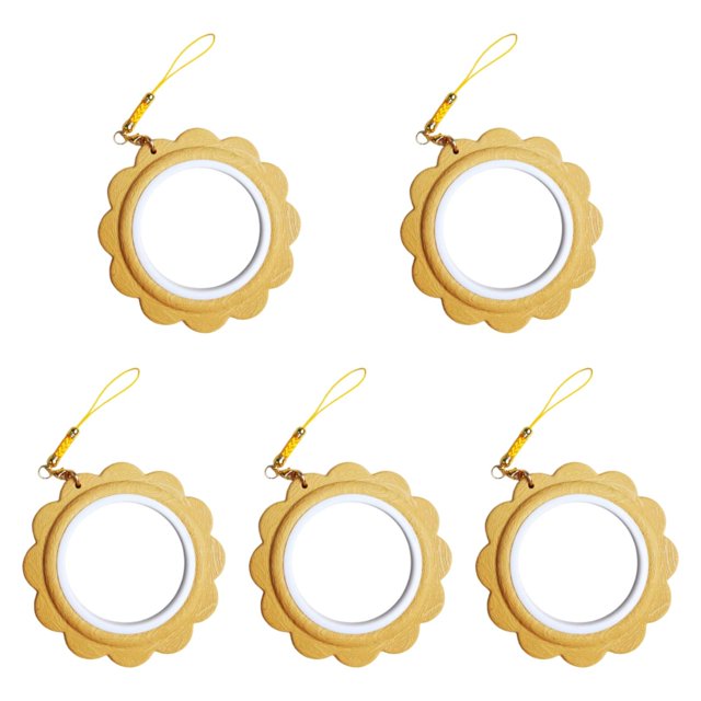 segolike 5 Pieces Mini Embroidery Hoop DIY Pendant Crafts for Needlework Handy Sewing Yellow