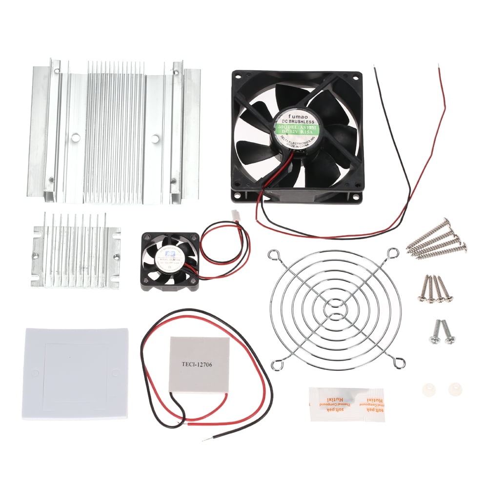 Thermoelectric Peltier Refrigeration Cooling System Kit Cooler Fan DIY 