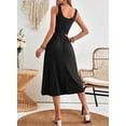 thumbnail image 2 of Vestido de verano Dokotoo 2025 sin mangas con cintura fruncida negro, 2 of 6