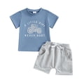 thumbnail image 5 of Spazoro Toddler Boys 2PC Outfit Sets, Short Sleeve Tractor Print T-Shirt & Elastic Waist Shorts Crew Neck Summer Clothes Set for Baby Boys Light Blue Size 6-12 Months, 5 of 6