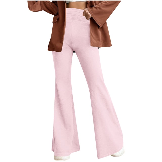 Plebaso Pantalon Évasé Taille Haute pour Femmes Legging Décontracté Extensible Bootcut Yoga