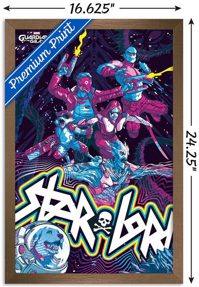 Marvel's Guardians of the Galaxy Video Game - Colorful Wall Poster, 14.725" x 22.375", Framed