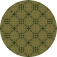 thumbnail image 1 of Ahgly Company Machine Washable Indoor Round Transitional Dark Yellow Green Area Rugs, 4' Round, 1 of 7