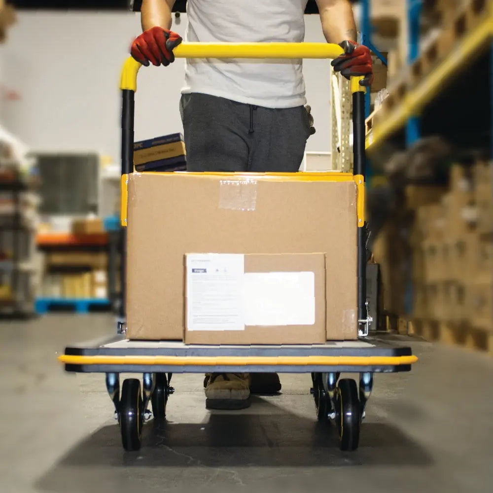 Heavy Duty Push Cart Foldable Dolly, 330 lb Weight Capacity, Moving Platform Hand Truck, Foldable for Easy Storage and 360 Degree Swivel Wheels