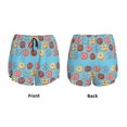 thumbnail image 3 of Balery Cute Donut Pantalones cortos deportivos para mujer con forro y dos bolsillos, elásticos, para entrenamiento, gimnasio, yoga-Medium, 3 of 7