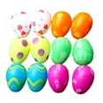 thumbnail image 1 of 12 Uds. de huevos de Pascua vacíos impresos, decoración colorida brillante y variada, rellenos de cesta de Pascua para recuerdo de Fiesta Temática de, 1 of 9