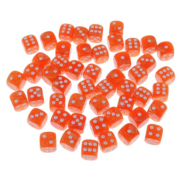 50 Piezas de 6 Dados de Punto Dados Digitales Barra de Accesorios de Naranja