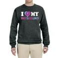 thumbnail image 2 of I Love My Boyfriend Tie Dye Pop Culture Unisex Crewneck Graphic Sweatshirt, Heather Black, 2XL, 2 of 3
