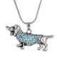 thumbnail image 2 of Teissuly Sports Accessory Store Dachshund Weenie Dog Breed Brown Crystal Charm Silver Chain Necklace Jewelry Teissuly WER202401220277, 2 of 5