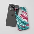 thumbnail image 3 of Tie Dye Swirl For All iPhone Series Tough Phone Case Psychedelic Teal Magenta, 3 of 7