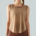 thumbnail image 2 of UYISJ Workout Tank Tops for Women Sleeveless Crew Neck Gym Athletic Crop Tops Summer Thin Breathable Sheer Yoga Shirts Khaki M, 2 of 8