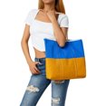 thumbnail image 2 of Bolso de hombro de lona TRKIYQC para mujer color de contraste azul y amarillo casual 38 cm * 35 cm * 7 cm, 2 of 9
