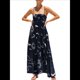 thumbnail image 1 of Vestido Maxi Estampado para Mujer, con Tirantes Finos, Floral, Estilo Bohemio, Fluido, para Playa y Vacaciones de Verano. Azul Oculto XXL, 1 of 7