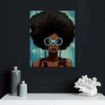 thumbnail image 4 of Nawypu Afro Woman Canvas Wall Art Print African Woman Canvas Wall Art Print Teal Blue Necklace African American Art Vanity Room Living Room Bedroom Home Decor, 4 of 4