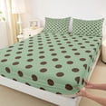 thumbnail image 3 of Homewish Green Brown Geometric Circle Boy Girl Twin Sheet Sets 3pcs,Polka Dots Twin Fitted Sheet Microfiber,Vintage Aesthetic Breathable Flat Sheet,Luxury Bedroom Decor, 3 of 7
