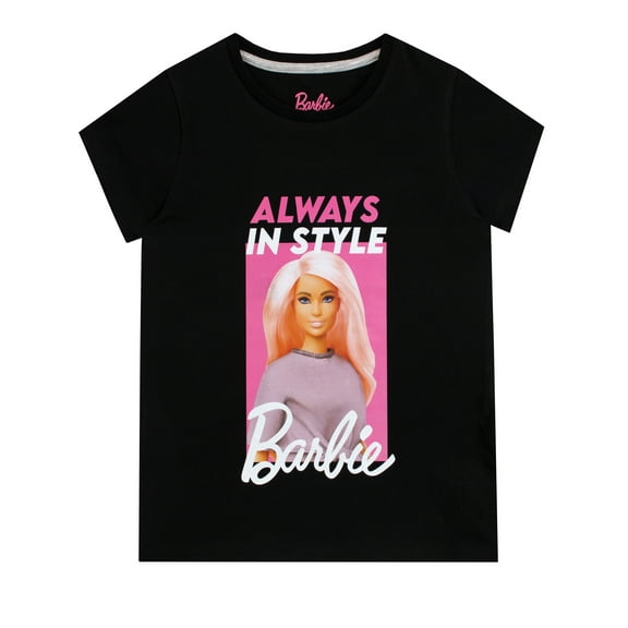 Barbie Girls Always In Style T-Shirt Black Sizes 6-12