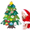 thumbnail image 1 of Juego de árbol de Navidad de fieltro DIY, adornos desmontables, regalos de Navidad para colgar en la pared para niños, decoraciones navideñas, 1 of 8