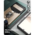 thumbnail image 4 of Compatible for Google Pixel 6 Pro 2021 Case with Camera Cover & Kickstand, Slide Lens Cover+Rotate Ring Stand+Card Holder, Impact-Resistant, Full Protect for Google Pixel 6 pro Golden, 4 of 5