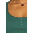 thumbnail image 3 of Bp. Womens Green Trekking Long Sleeve Knitted Henley Crop Top Size M, 3 of 6